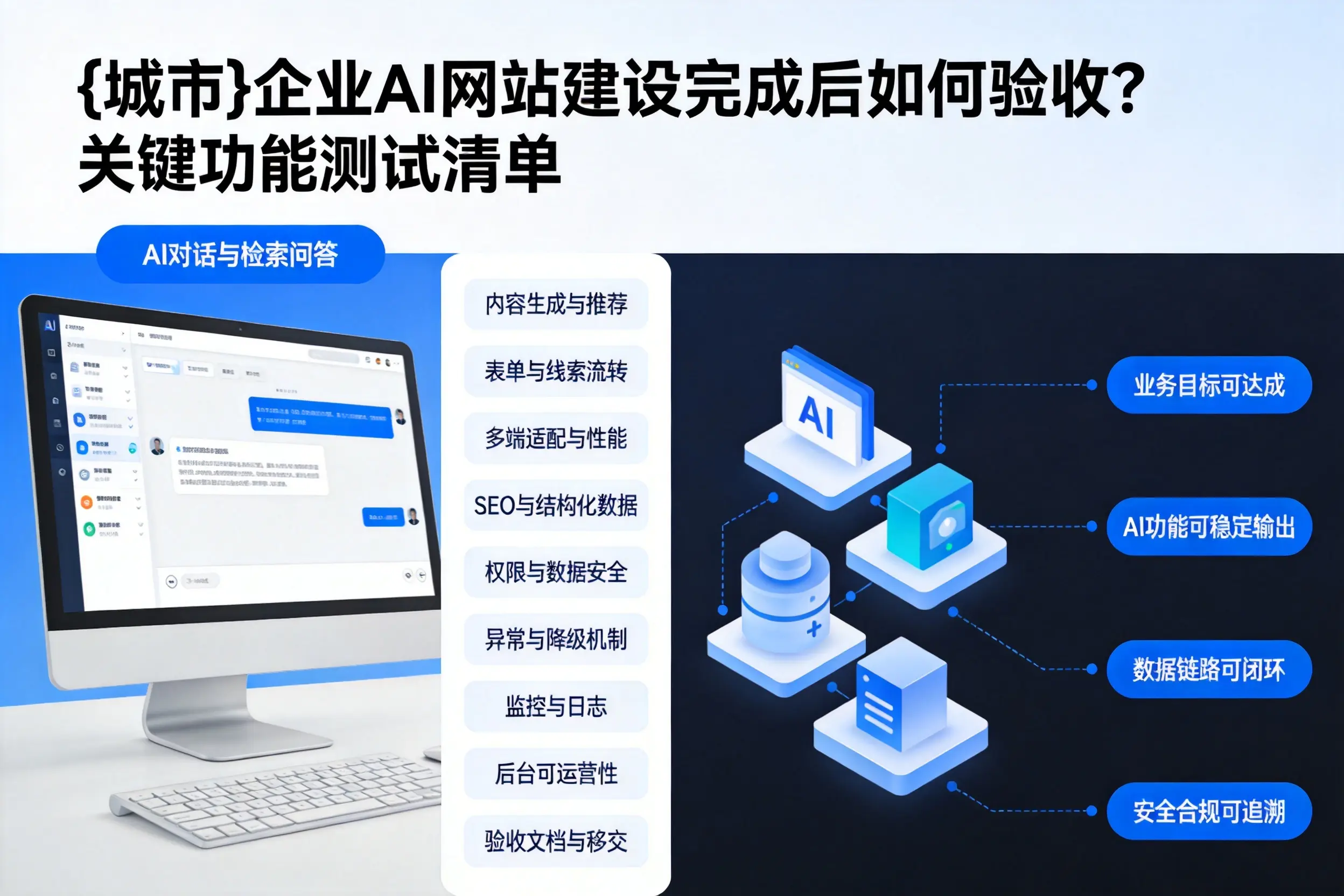 昆玉企业AI网站建设完成后如何验收？关键功能测试清单