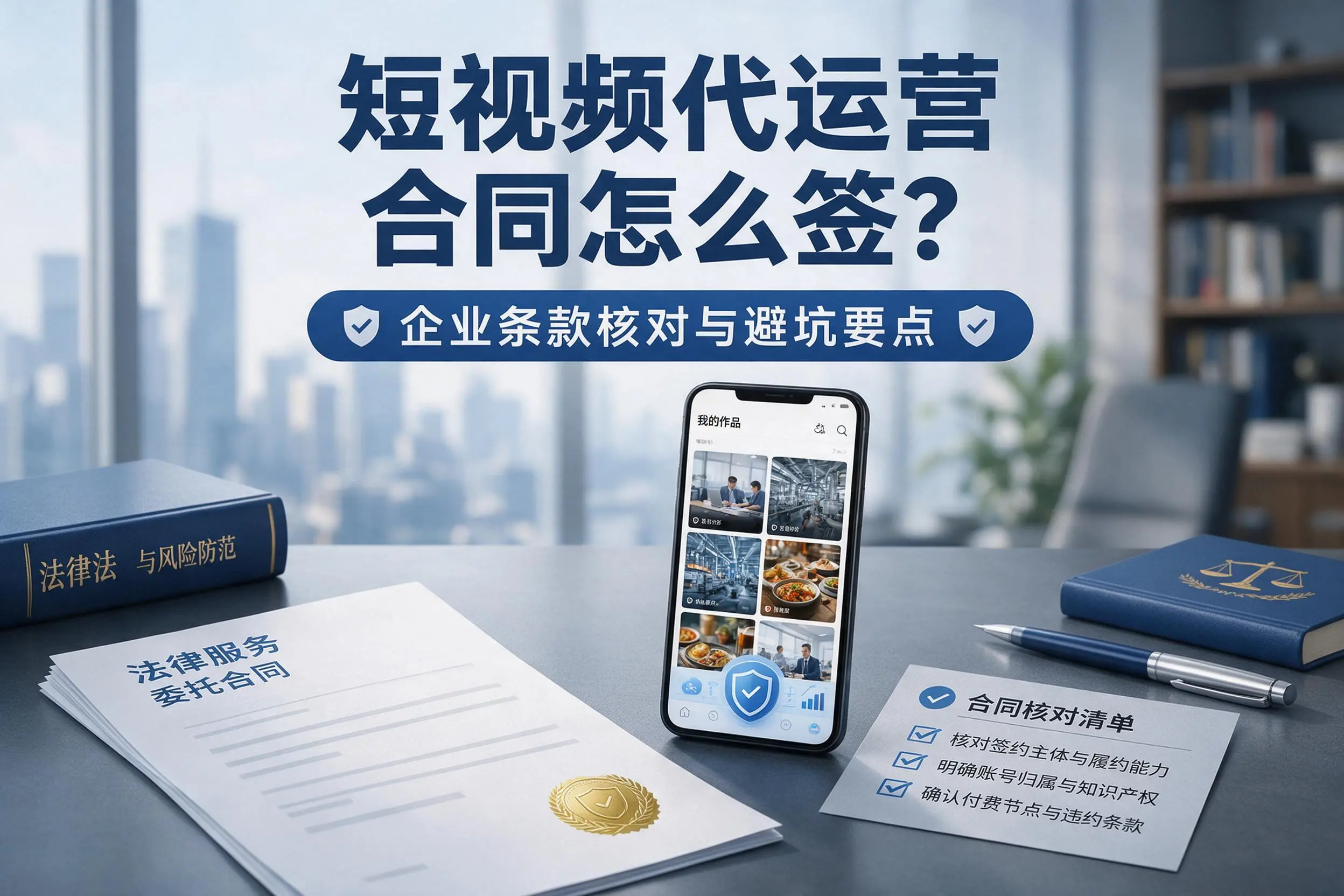 短视频代运营合同怎么签？昆玉企业条款核对与避坑要点