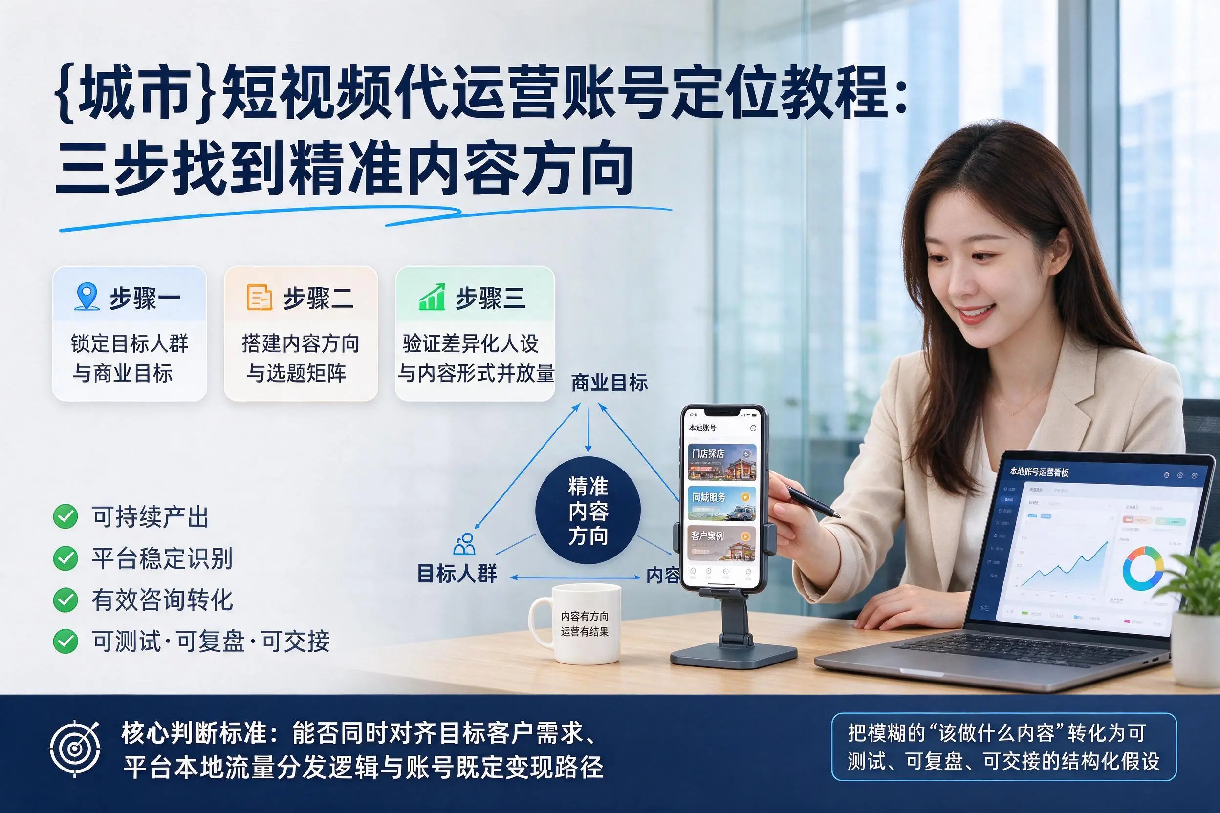 昆玉短视频代运营账号定位教程：三步找到精准内容方向