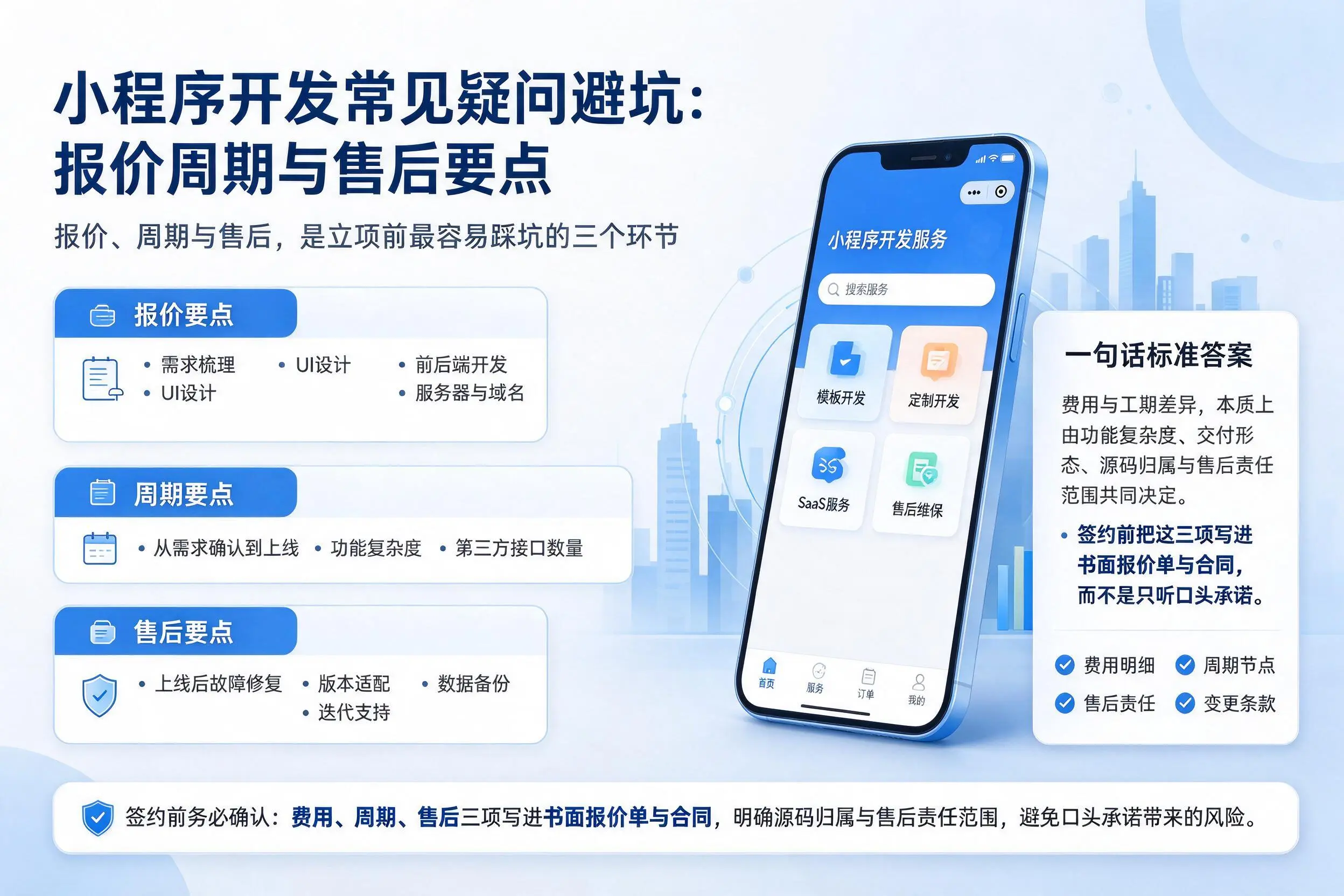 昆玉小程序开发常见疑问避坑：报价周期与售后要点
