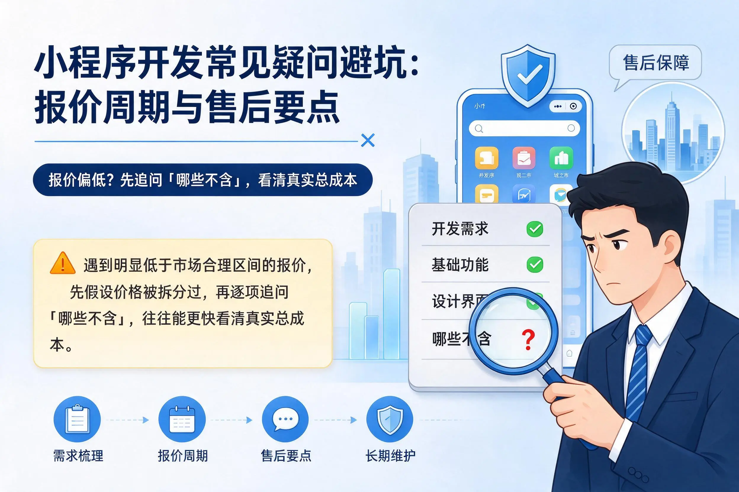 昆玉小程序开发常见疑问避坑：报价周期与售后要点