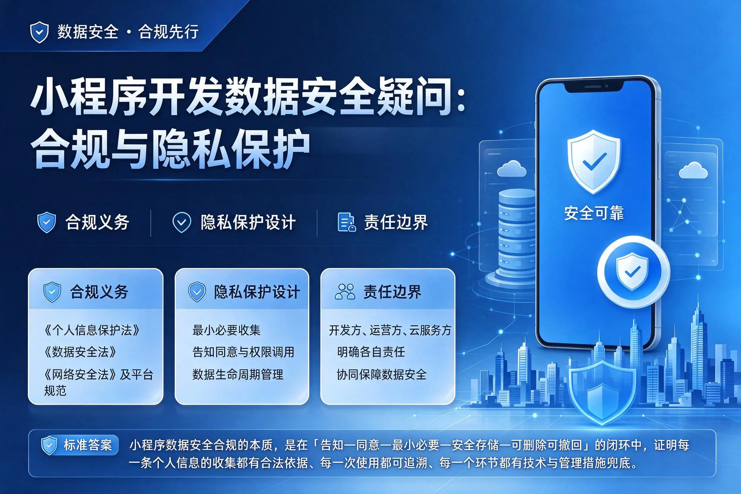 昆玉小程序开发数据安全疑问：合规与隐私保护
