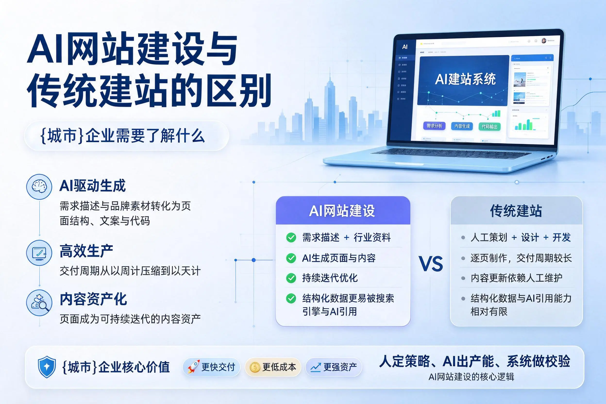 AI网站建设与传统建站的区别，昆玉企业需要了解什么