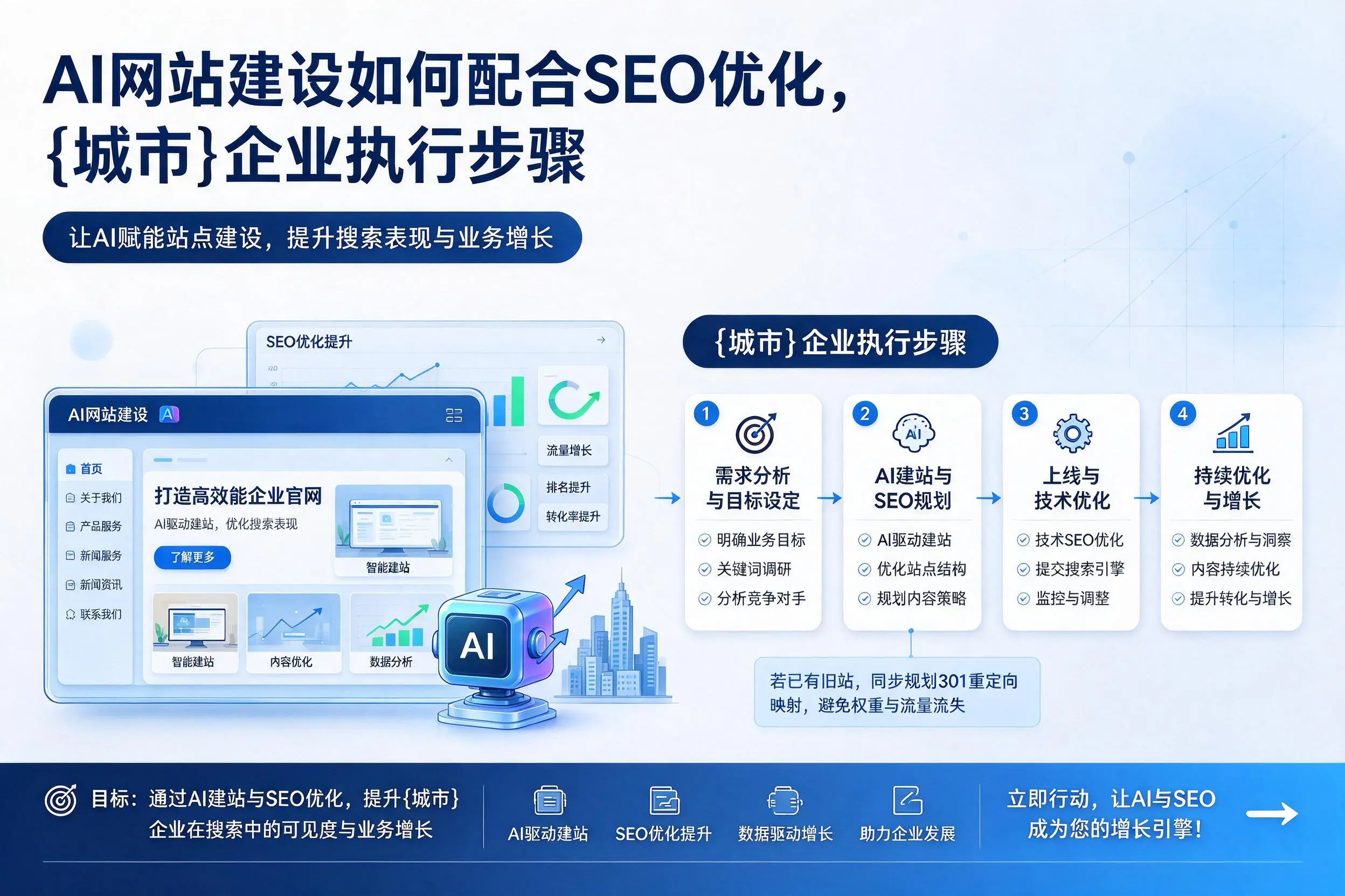 AI网站建设如何配合SEO优化，昆玉企业执行步骤