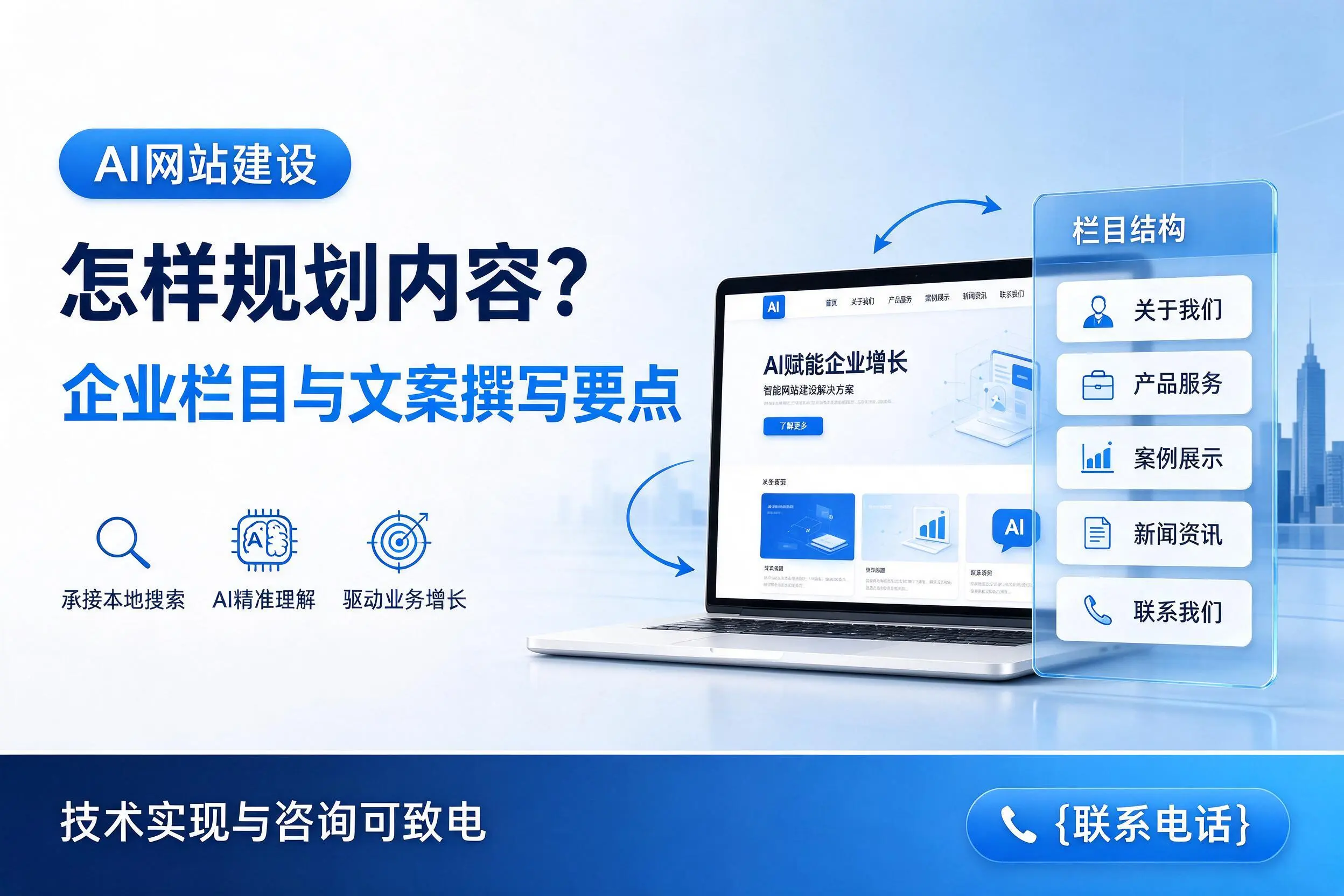 AI网站建设怎样规划内容？昆玉企业栏目与文案撰写要点