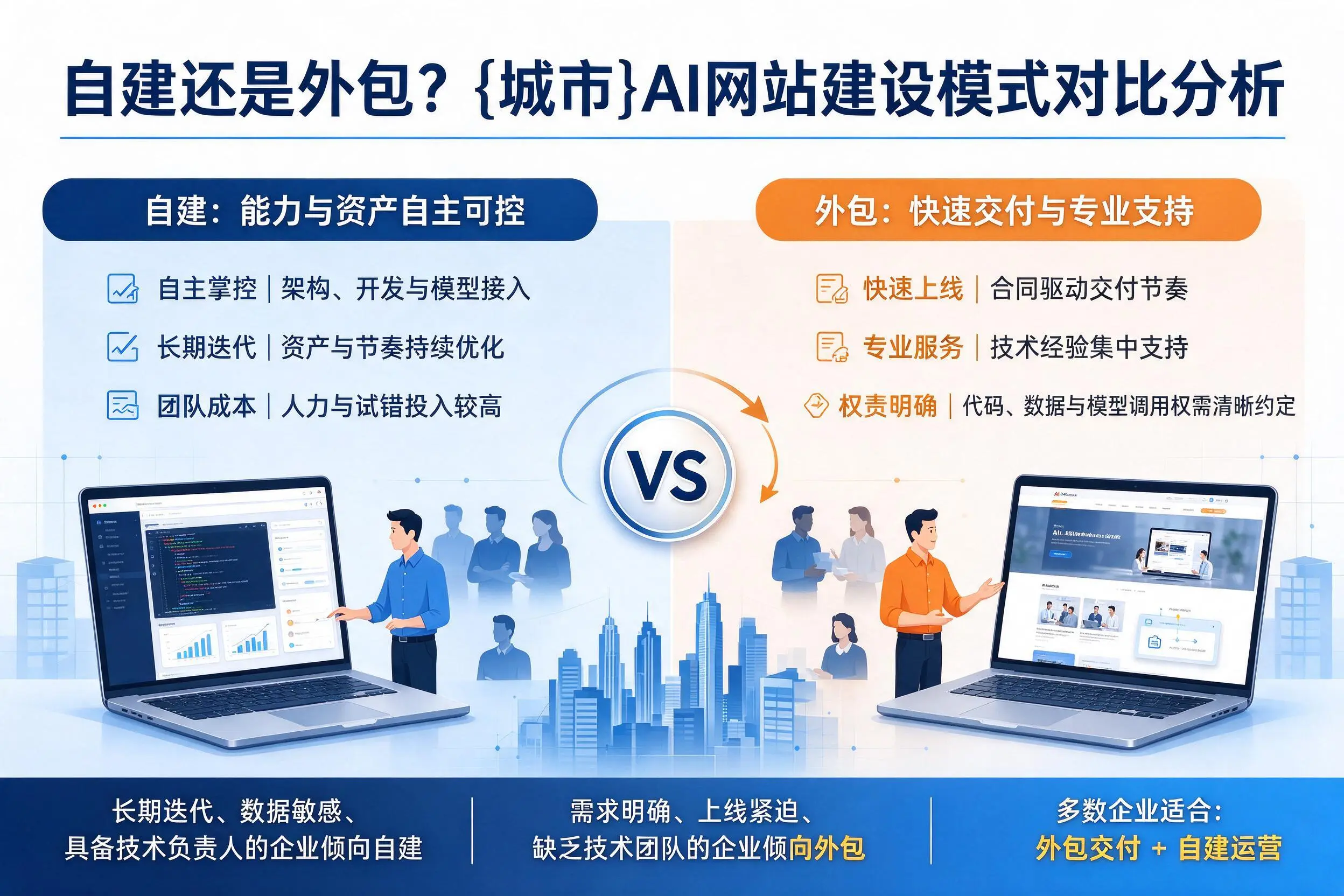 自建还是外包?昆玉AI网站建设模式对比分析