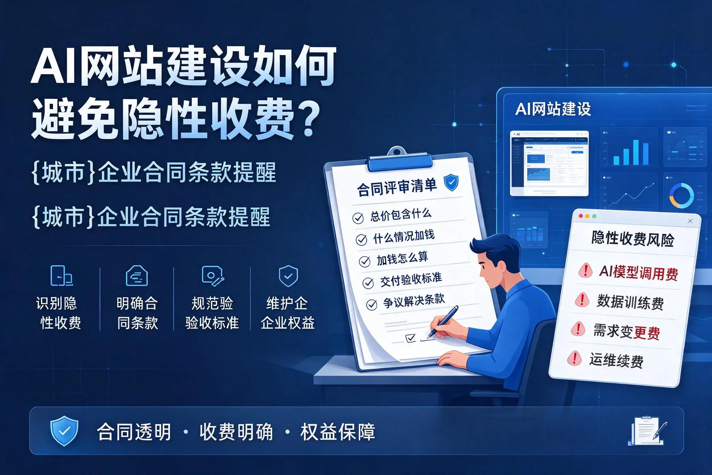 AI网站建设如何避免隐性收费?昆玉企业合同条款提醒